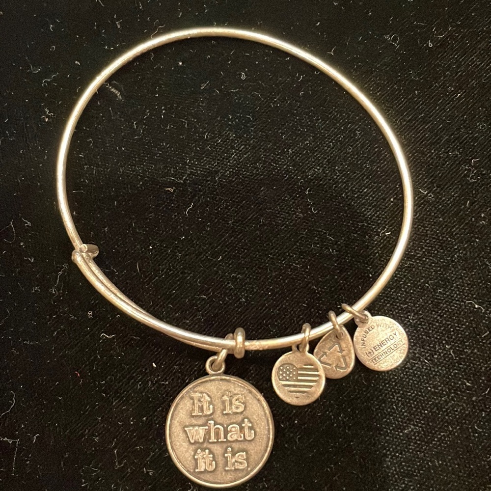 ALEX AND ANI silver color bangle, “It Is What It Is”, EUC